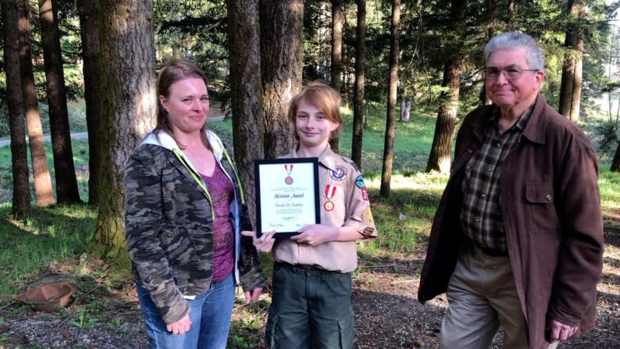 VANCOUVER: Vancouver Scout Noah Gable, 12, was presented with National Honor Medal for saving a boy from drowning.