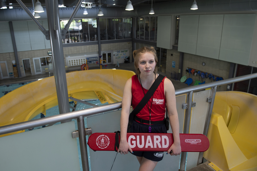 Kayden Anderson enjoys working as a lifeguard and hopes to eventually become an EMT for a fire department. "It's rewarding because I can provide that sense of calm when someone is in a panic. I can make sure someone has a good experience even if it's a bad day," she said of high-pressure type of work.