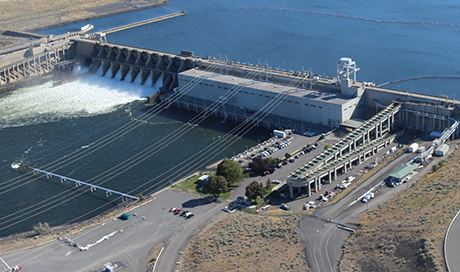 Ice Harbor Dam on the lower Snake River. Dam breaching on the lower Snake River to recover salmon and steelhead runs in the Columbia basin has been a divisive issue for the last 30 years, pitting farming, power, and transportation interests against fisheries and conservation interests.