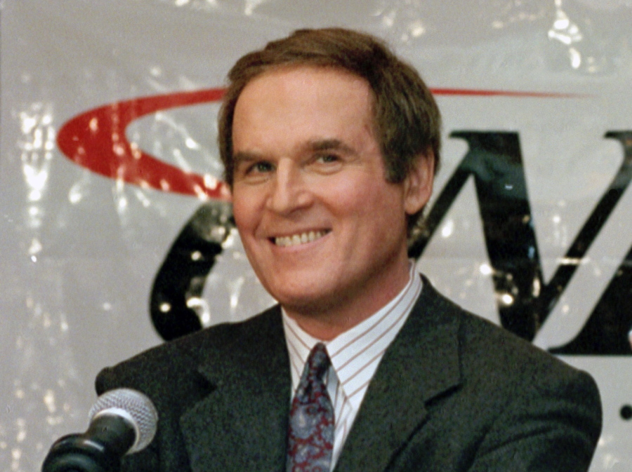 FILE - Actor/comedian Charles Grodin, appears at a news conference announcing him as host of CNBC's new primetime show "Charles Grodin" in New York on Nov. 15, 1994. Grodin, the offbeat actor and writer who scored as a newlywed cad in "The Heartbreak Kid" and the father in the "Beethoven" comedies, died Tuesday at his home in Wilton, Conn. from bone marrow cancer. He was 86.