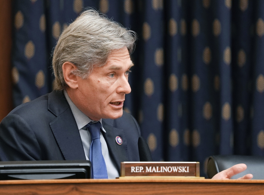 FILE - In this March 10, 2021, file photo, Rep. Tom Malinowski, D-N.J., speaks during a hearing on Capitol Hill in Washington. Malinowski has scolded those looking to capitalize on the once-in-a-century pandemic. But the two term Democrat is not heeding his own admonition. Records show he's bought or sold as much as $1 million of stock in medical and tech companies that had a stake in the virus response.