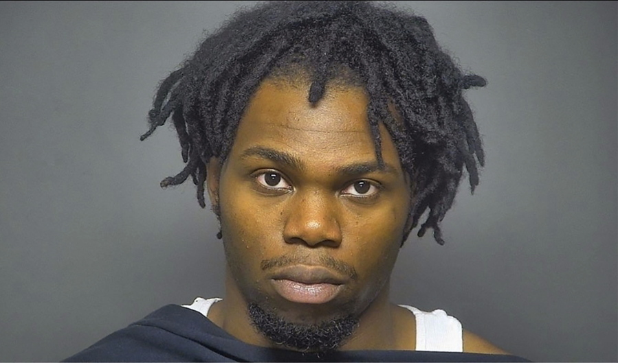 This undated booking photo provided by the Chester County (South Carolina) Sheriff's Office shows Tyler Terry. The search for Terry, a man who authorities say fired shots at officers during a chase Monday, May 17, 2021, in South Carolina stretched into a third day Thursday, May 20 as investigators linked him to a killing and two other shootings earlier this month.