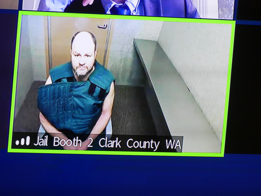 David R. Zarb, 46, makes a first appearance Tuesday in Clark County Superior Court on suspicion of vehicular homicide and vehicular assault in connection with a fatal crash Monday on state Highway 503 near Fargher Lake.