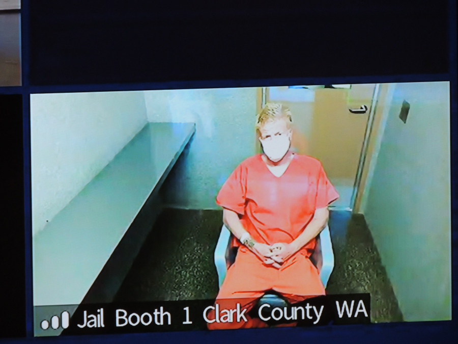 Joshua Anthony Ryan, 29, appears Tuesday via Zoom in Clark County Superior Court on suspicion of first-degree assault in a Sunday morning stabbing in Vancouver's Harney Heights neighborhood. Police described the stabbing as a random attack.