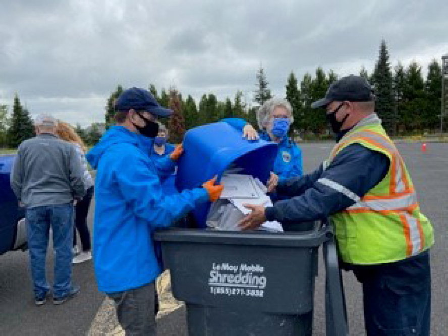 EAST MILL PLAIN: A free shredding event at the Mill Plain Methodist Church on May 22 helped the Fort Vancouver Lions Club raise more than $1,500 to support sight and hearing needs of low-income residents in Clark County.