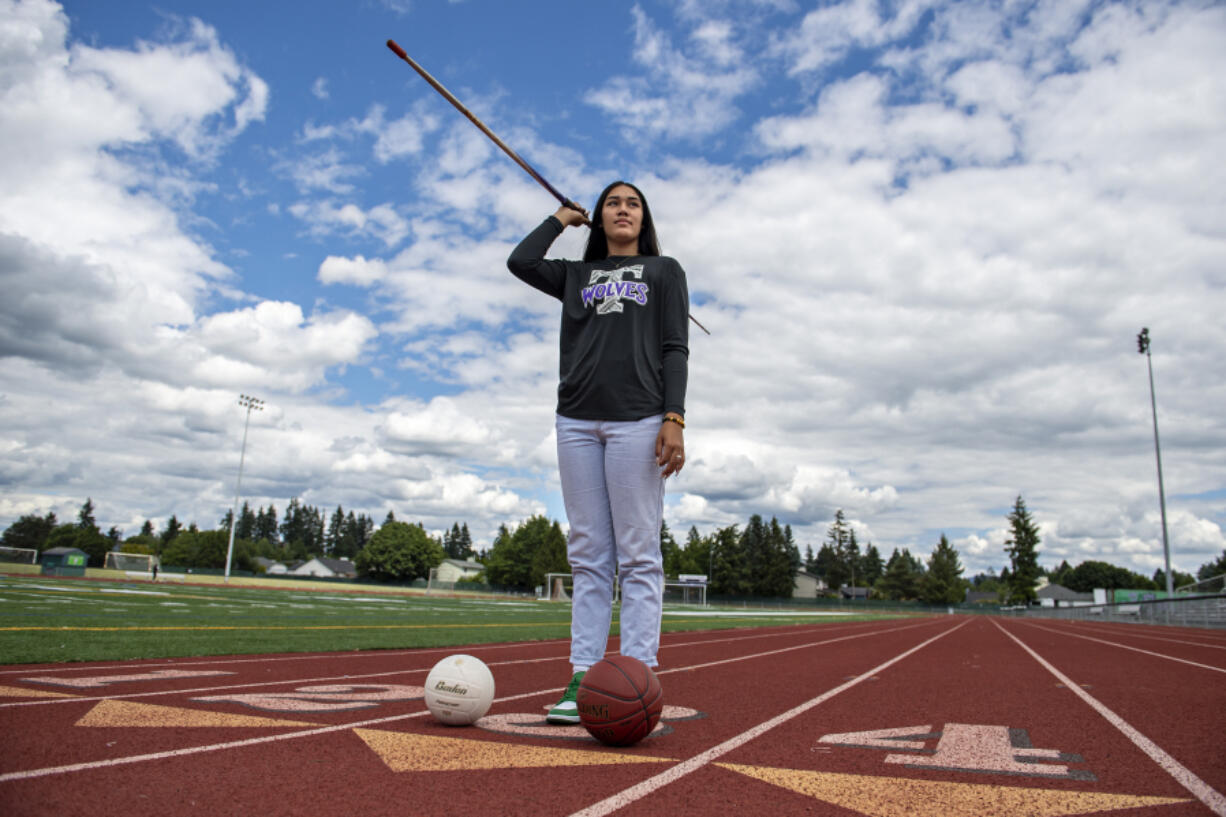 Katie Peneueta was a standout in basketball, volleyball and track and field in her four years at Heritage High School. She will play college basketball at Sacramento State.