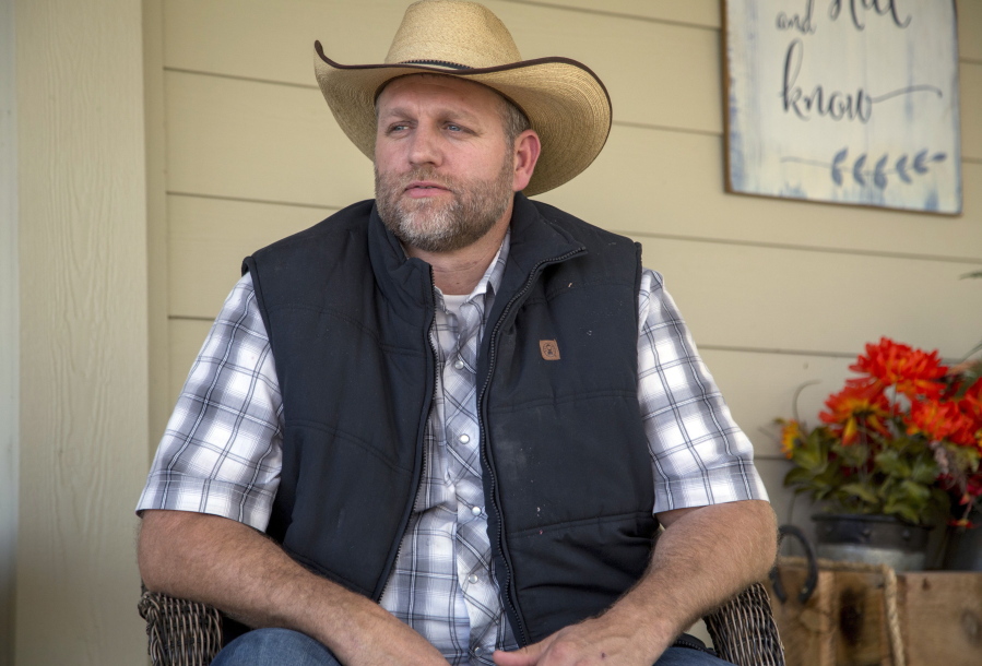 Ammon Bundy sits Oct. 24, 2018, in Emmett, Idaho. On Saturday, anti-government activist Bundy came out with his first video announcing his campaign to become governor of Idaho.