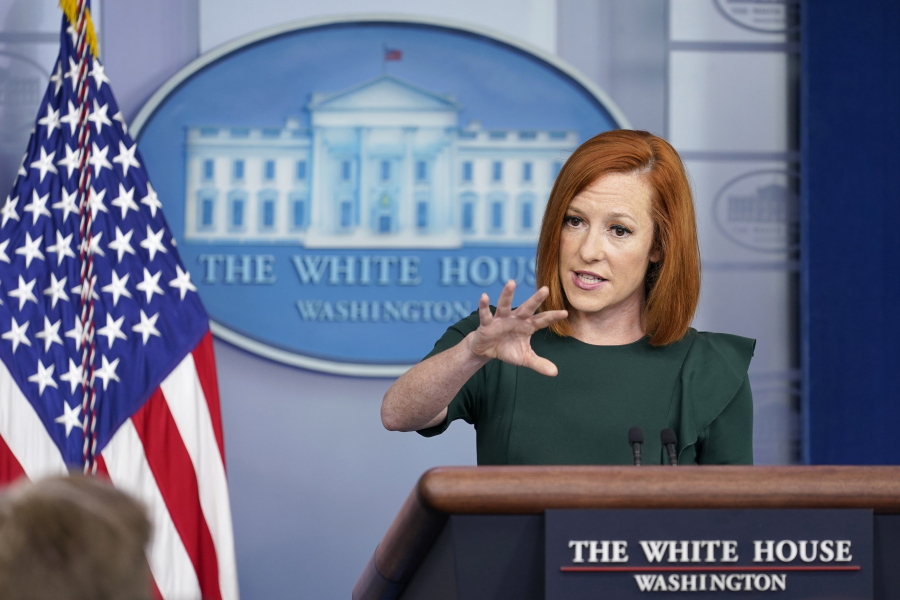 White House press secretary Jen Psaki speaks during the daily briefing at the White House in Washington, Wednesday, June 23, 2021.