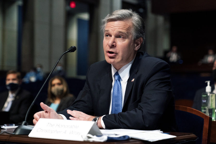 Federal Bureau of Investigation (FBI) Director Christopher Wray testifies before the House Judiciary Committee oversight hearing on the Federal Bureau of Investigation on Capitol Hill, Thursday, June 10, 2021, in Washington.