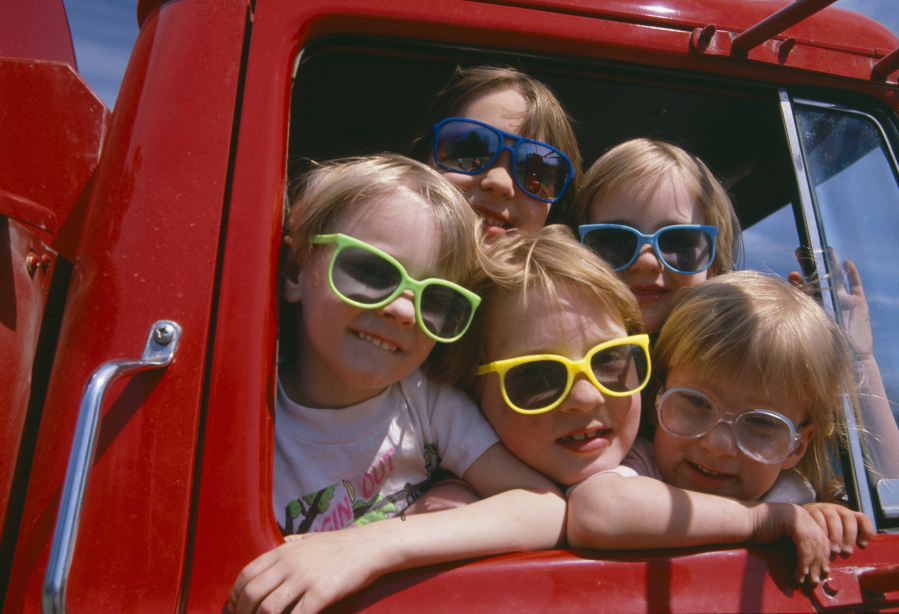 Consider having your children wear sunglasses every day -- UV rays can still damage eyes on cloudy days.