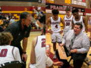 Recently retired Prairie boys basketball coach Kyle Brooks (left) and his longtime assistant and the new Prairie boys coach Jimmy Tuominen (right) will both be honored by the Washington Interscholastic Basketball Coaches Association on Thursday, July 22, 2021.