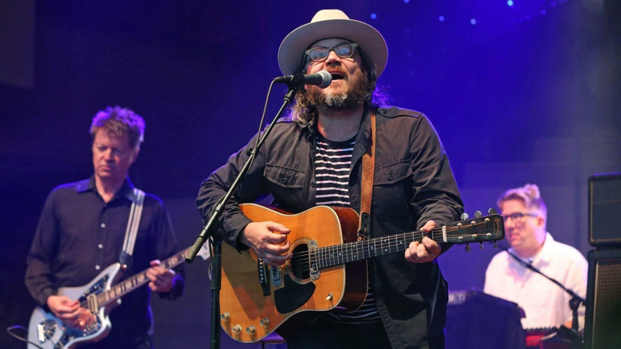 Wilco's Nels Cline, from left, Jeff Tweedy and Mikael Jorgensen perform at Pritzker Pavilion in Millennium Park in Chicago in 2016.