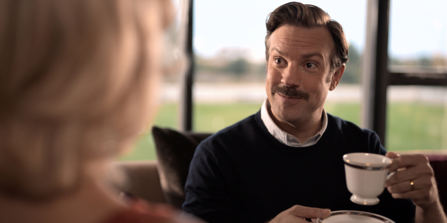 Jason Sudeikis as the title character in "Ted Lasso" on Apple TV+.