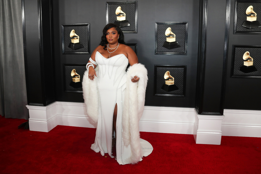 Lizzo arrives for the 62nd Grammy Awards at Staples Center in Los Angeles on Sunday, Jan. 26, 2020. (Allen J.