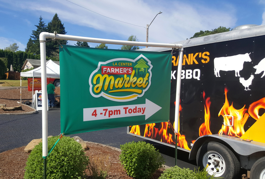 The new La Center Farmers Market is held every Thursday from 4 to 7 p.m., complete with barbecued ribs from Smokin' Franks.