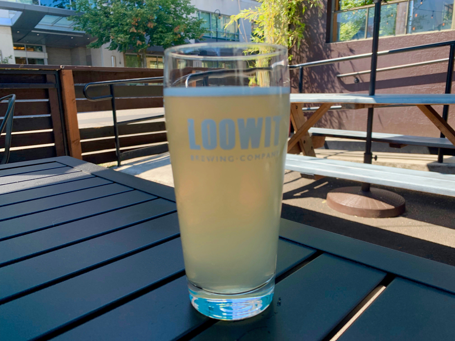Pineapple- mango-guava hard seltzer at Loowit Brewing.