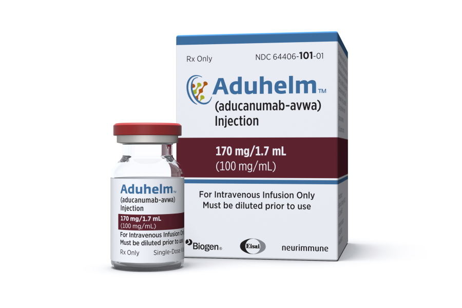 FILE - This image provided by Biogen on Monday, June 7, 2021 shows a vial and packaging for the drug Aduhelm. On Friday, July 9, 2021, the acting head of the U.S. Food and Drug Administration called for a government investigation into highly unusual contacts between some of her agency's drug reviewers and the maker of the controversial new Alzheimer's drug.