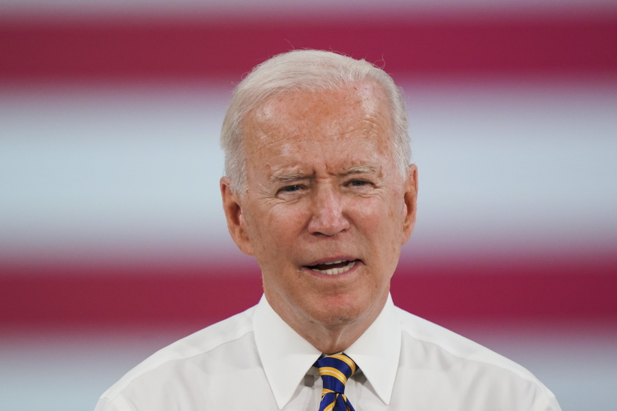 President Joe Biden speaks during a visit to the Lehigh Valley operations facility for Mack Trucks in Macungie, Pa., Wednesday, July 28, 2021.