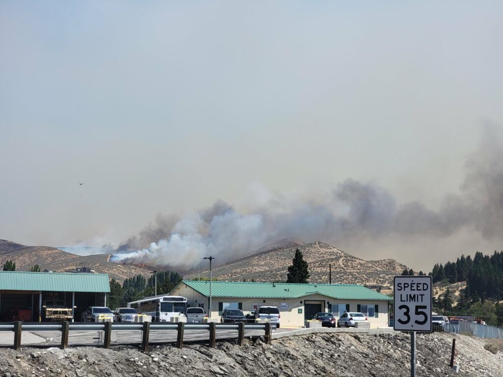 The Red Apple fire north of Wenatchee is threatening homes in the area (WSDOT)