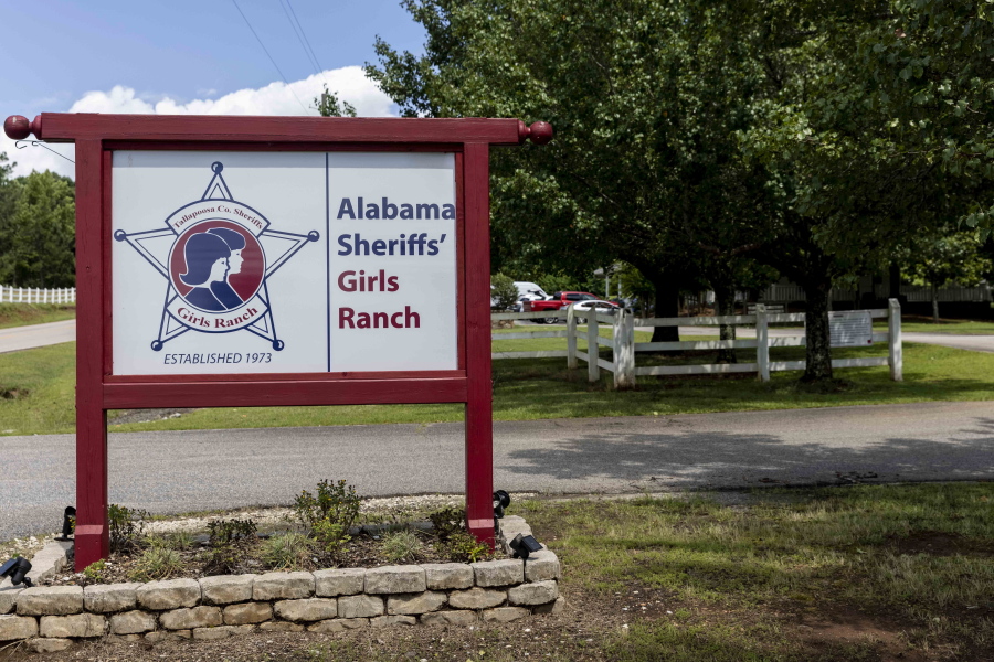 This photo taken Sunday, June 20, 2021, shows the Alabama Sheriff's Girls Ranch in Camp Hill, Ala., which suffered a loss of life when their van was involved in a multiple vehicle accident Saturday,  June 19, 2021, resulting in eight people in the van perishing.