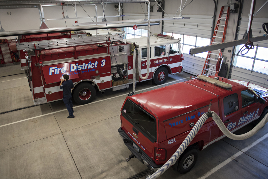 Clark County Fire District 3 serves about 40,000 residents from five stations. Station 31 in Hockinson, seen here, houses three engines and several auxiliary units.