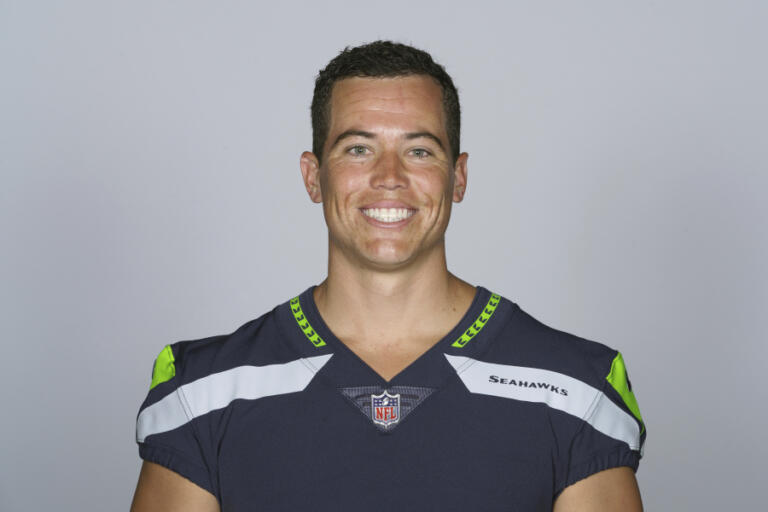 This is a 2021 photo of Jason Myers of the Seattle Seahawks NFL football team. This image reflects the Seattle Seahawks active roster as of Monday, June 14, 2021 when this image was taken.