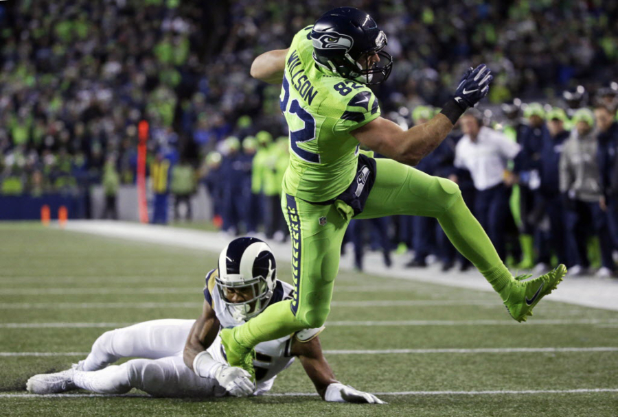 Seattle Seahawks tight end Luke Willson (82) announced Wednesday, Aug. 25, 2021, that he is retiring from the NFL. It comes just a day after he re-signed with the team.