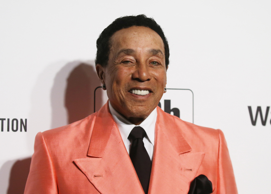 Singer Smokey Robinson attends the 28th Annual Elton John AIDS Foundation Academy Awards Viewing Party on Feb. 9, 2020, in West Hollywood, Calif.