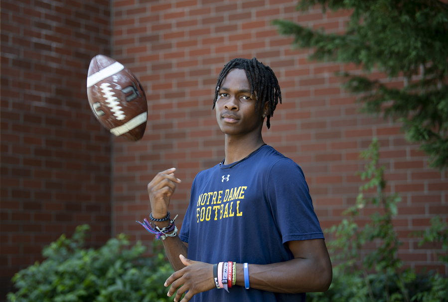 Union senior Tobias Merriweather will play college football for Notre Dame. One of the Northwest's most-prized recruits, Merriweather chose the university in part because of its world-class academic offerings.