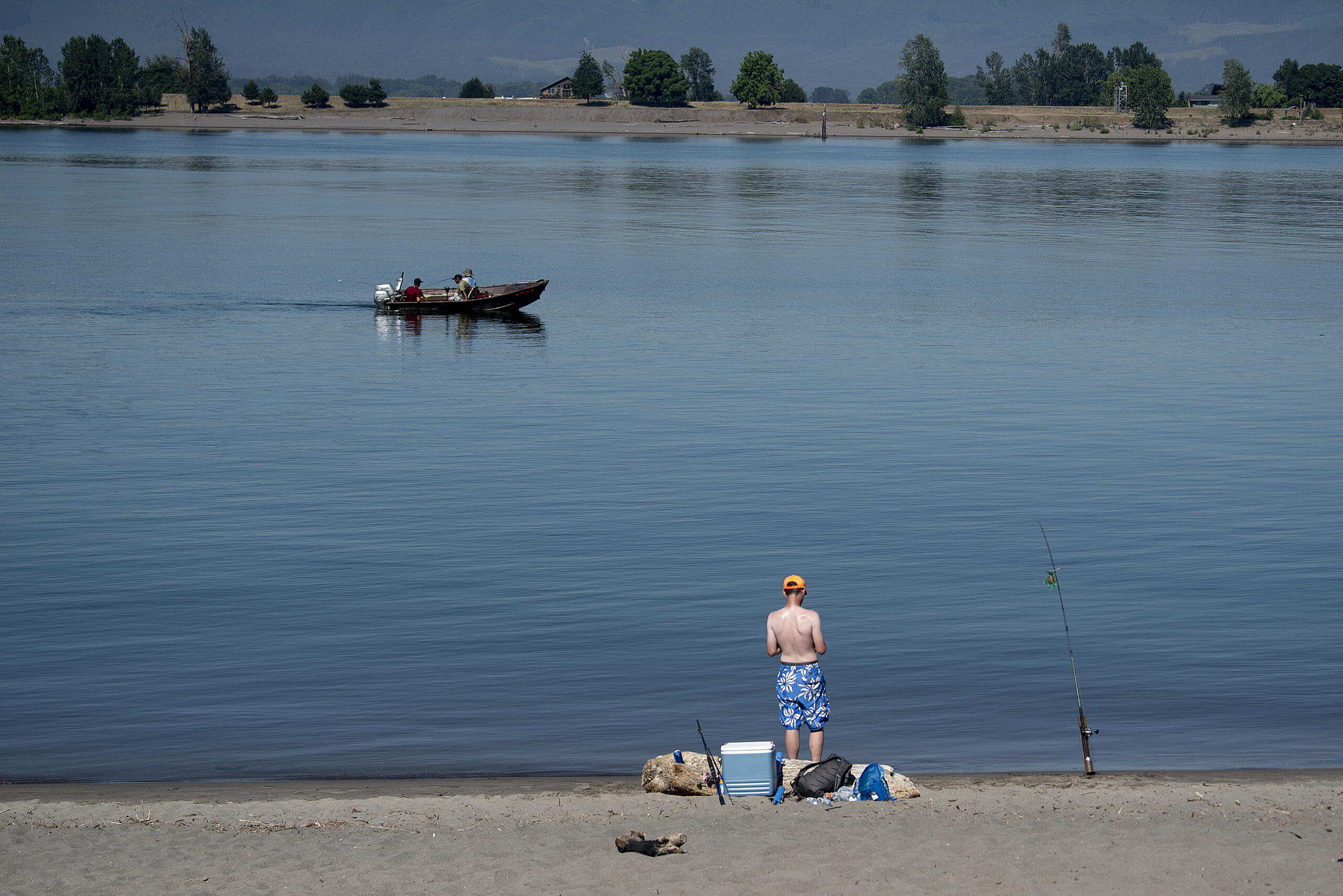 An  excessive heat warning began at noon Wednesday and runs through 10 p.m. Saturday. Boaters and fishermen at Frenchman’s Bar Regional Park on June 28, 2021.