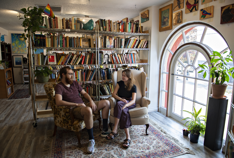 Lucas Gubala and Sarah Summerhill recently opened Birdhouse Books on the corner of Main Street and Evergreen Boulevard. The shop's name refers to the fact the store is upstairs.