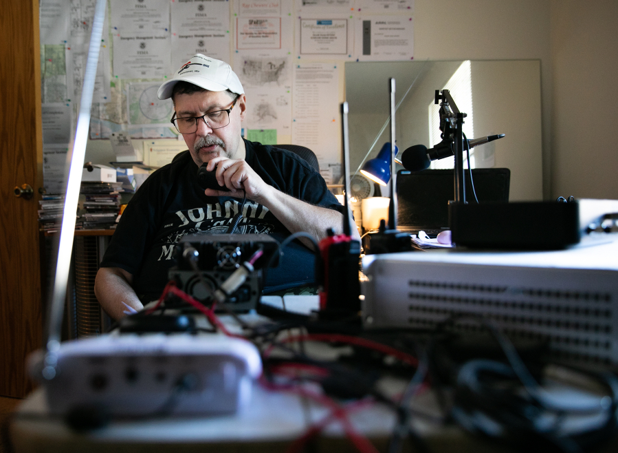 Gerald Gaule of Orchards recently started hosting an amateur radio chat that is geared toward people who are visually impaired. "You don't get paid, but you get the benefit of helping other people," Gaule said about being an amateur radio operator.