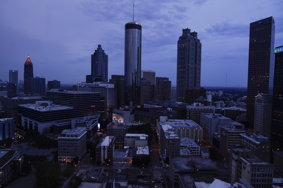 Clouds roll into downtown Atlanta on Wednesday, Aug. 11, 2021, in Atlanta.  The Census Bureau has issued its most detailed portrait yet of how the U.S. has changed over the past decade. The agency on Thursday released a trove of demographic data that will used to redraw political maps across an increasingly diverse country.