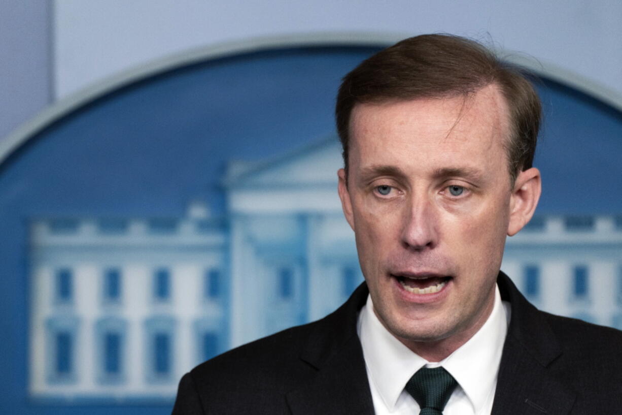 White House national security adviser Jake Sullivan speaks during a press briefing at the White House in Washington, Tuesday, Aug. 17, 2021.