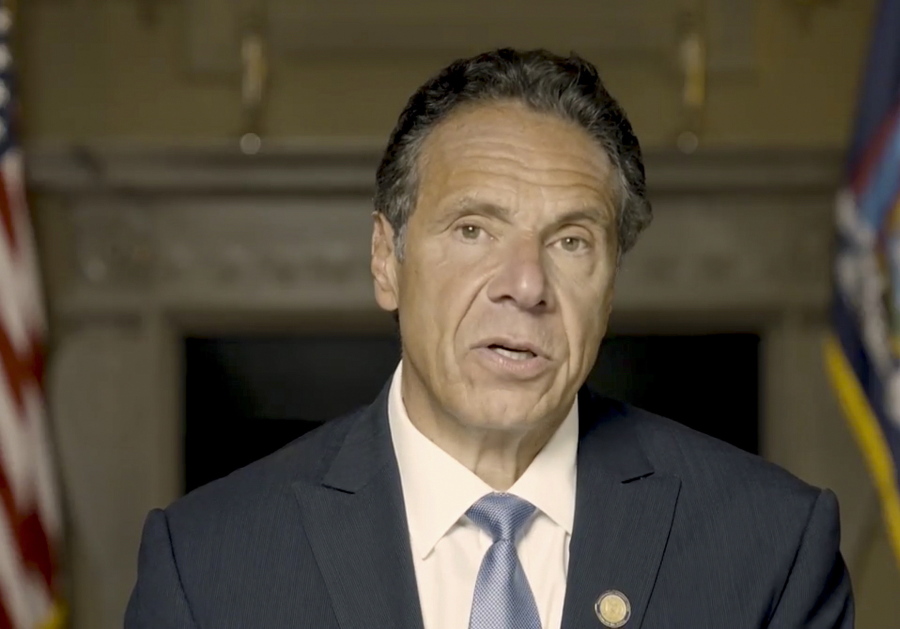 FILE - In this image taken video provided by Office of the NY Governor, New York Gov. Andrew Cuomo makes a statement in a pre-recorded video released, Tuesday, Aug. 3, 2021, in New York. In his response to an independent investigation that found he sexually harassed 11 women, Cuomo cited his own family member's sexual assault to explain his behavior with accuser Charlotte Bennett. That component of his statement came under criticism from sexual assault survivors, their advocates and even crisis public relations managers. He offered an apology to just two of his accusers, which was publicly rejected by one, and flat-out denied allegations that he inappropriately touched anyone.