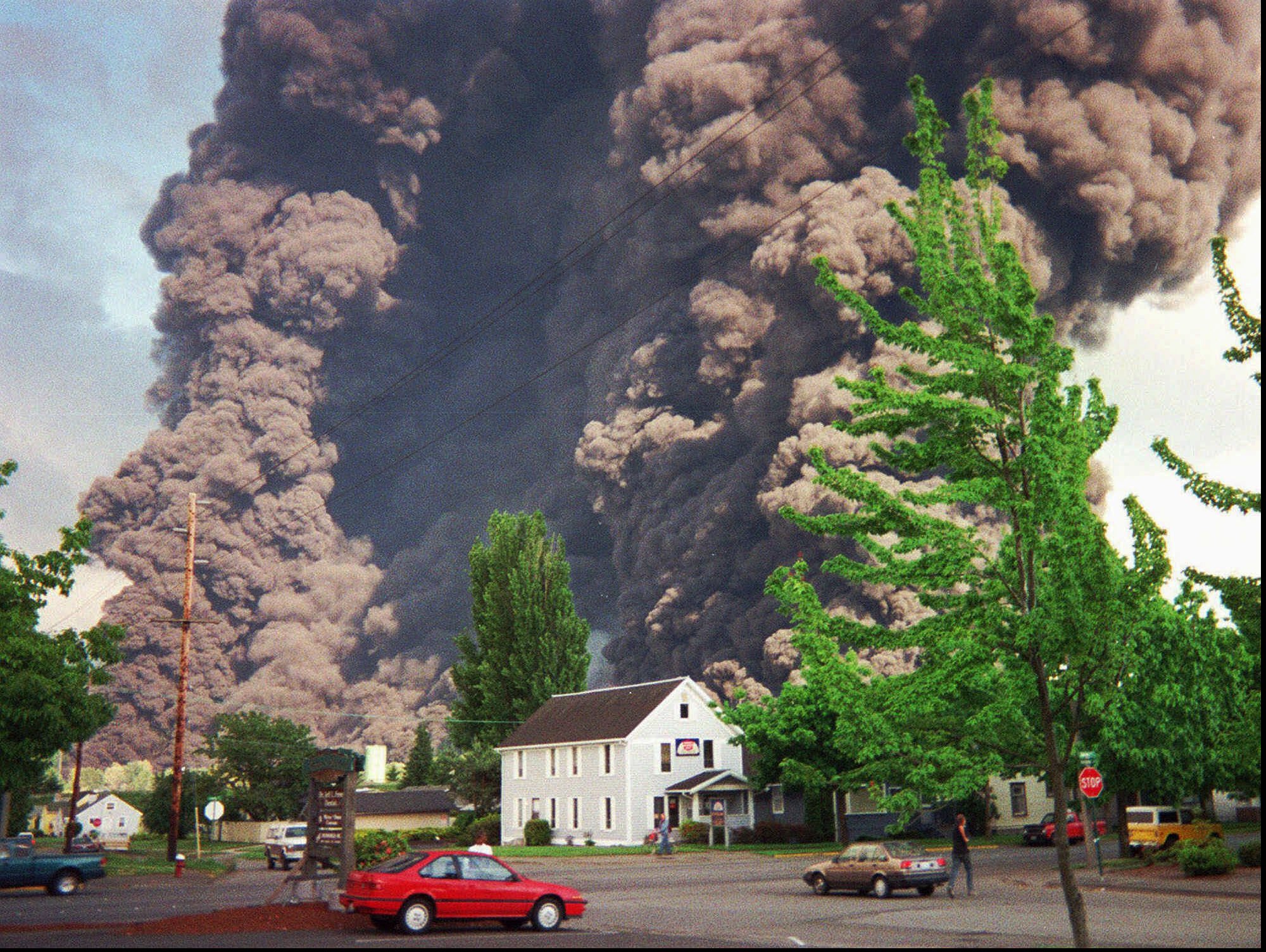 A 30,000-foot-tall cloud of black smoke billows from Whatcom Creek after a gasoline pipeline leaked into the creek and was ignited in this file photo taken June 10, 1999, in Bellingham, Wash. Two boys and a fisherman were killed in the incident. A web of about 157,000 miles of liquid-fuel pipelines crisscross the United States underground. Upcoming congressional hearings will put pipeline inspections in the spotlight.