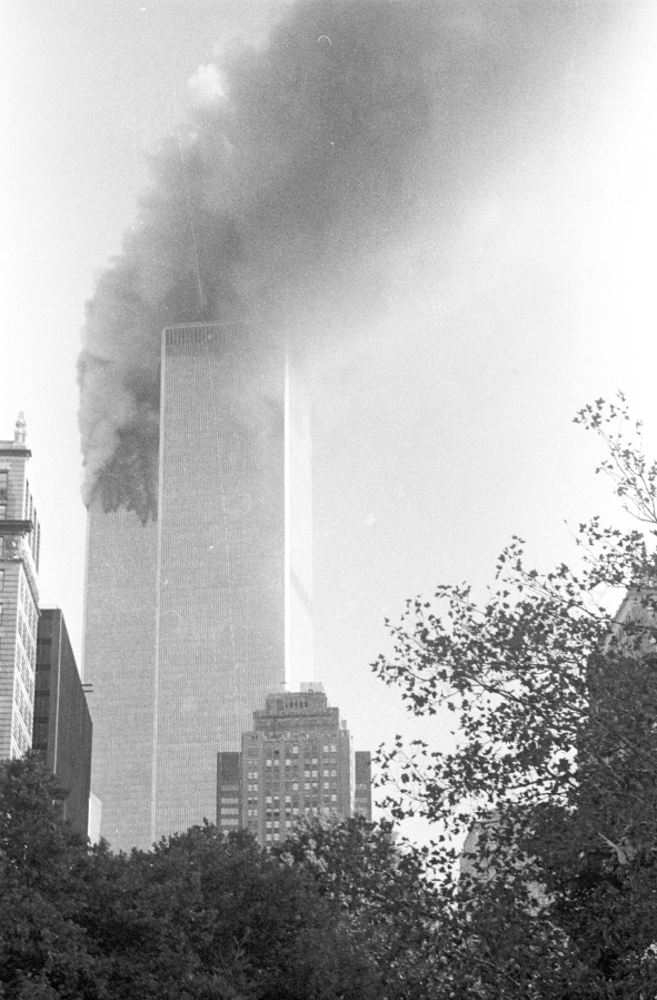 Michelle Baker of Vancouver was visiting New York City on Sept. 11, 2001. She took this photo from about 10 blocks away from the World Trade Center.