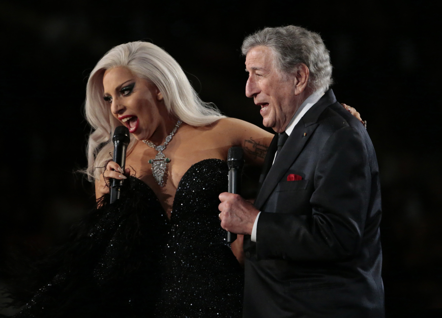 Lady Gaga and Tony Bennett perform on Feb. 8, 2015 at the 57th Annual Grammy Awards at Staples Center in Los Angeles.