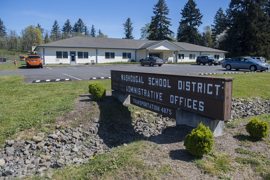 The Washougal School District Administrative Offices are pictured Tuesday morning, April 14, 2020.