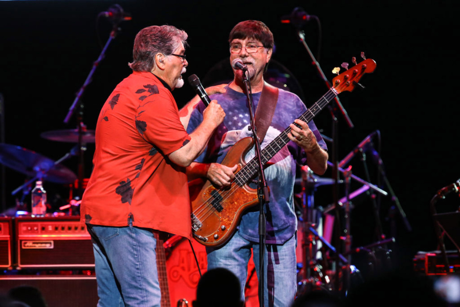 Randy Owen and Teddy Gentry of Alabama perform July 2 during the opening night of the Alabama 50th Anniversary Tour at Bridgestone Arena in Nashville, Tenn.
