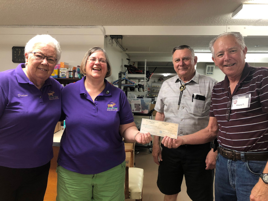 The Battle Ground Lodge #2589 recently received a $2,000 Gratitude Grant from the Elks National Foundation. The grant will allow the service group to partner with Battle Ground Adventist Community Services' Diaper Bank. Pictured from left: Darlene Daley, Lomoar Majorowicz, Jim Daley and Maury Parrish.