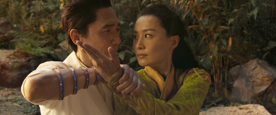 Tony Leung, left, and Fala Chen in a scene from "Shang-Chi and the Legend of the Ten Rings." (Marvel Studios)