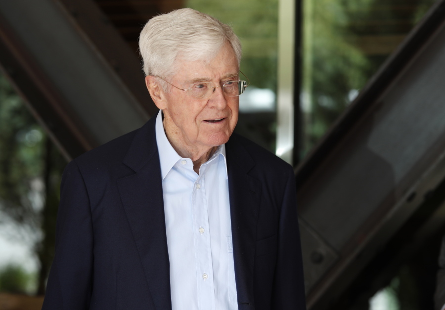FILE - In this June 29, 2019, file photo, Charles Koch, chief executive officer of Koch Industries, is shown at The Broadmoor Resort in Colorado Springs, Colo. As conservative political groups mobilize to ban what they call critical race theory in schools, one prominent backer of Republican causes and candidates is notably absent.