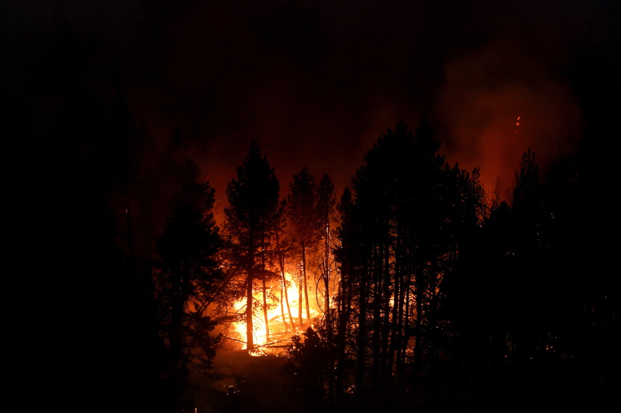 The Caldor Fire consumes trees Sept. 3 in Eldorado National Forest, Calif. (jae c.