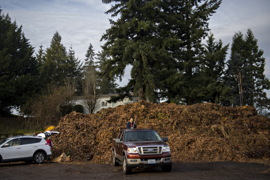 H & H Wood Recyclers, shown here in 2020, is among the sites participating in this year's leaf voucher program. But use as many leaves as you can as mulch before hauling the excess away.