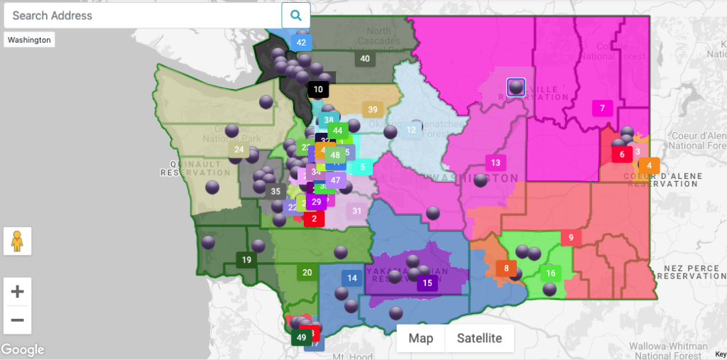 One proposed redistricting map for Washington.