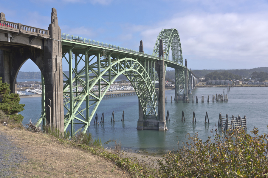 Yaquina Bay in Newport, Oregon, one of the major Dungeness crab fishing towns in the state.