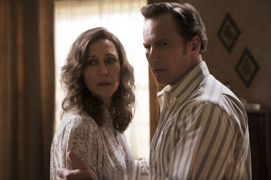 Vera Farmiga and Patrick Wilson in "The Conjuring: The Devil Made Me Do It.' (Ben Rothstein/Warner Bros.