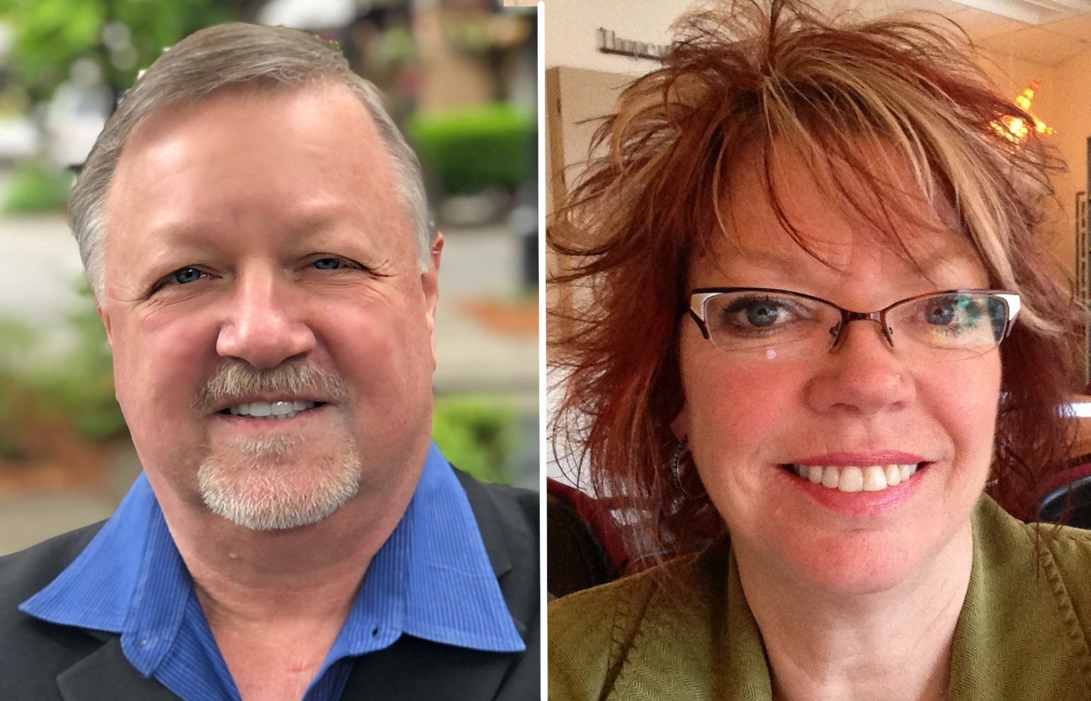 Gary Perman, left, and Marilyn Dale-Boerke are vying for Camas City Council, Ward 1, Position 2 seat