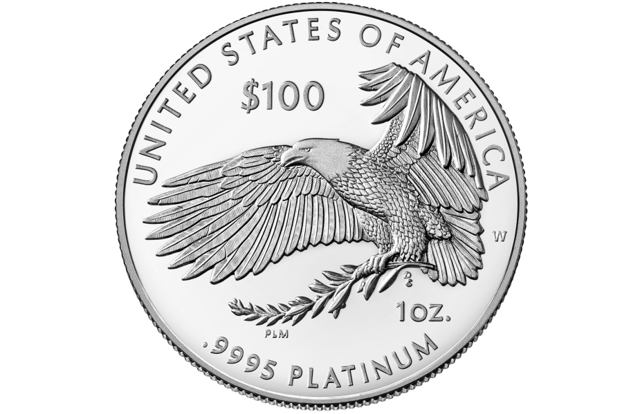This image provided by the U.S. Mint, the reverse of the 2021 American Eagle Platinum One Ounce Proof Coin - Freedom of Religion, is photographed in Washington. It would be the token of all tokens: a $1 trillion coin, minted by the U.S. government, then cashed in to flood the treasury with cash and solve a political impasse over suspending the debt limit. The idea is getting some attention in Washington as an Oct. 18 deadline approaches, with Democrats and Republicans deadlocked over how to stave off an unprecedented credit default.  (Burwell and Burwell Photography/U.S.